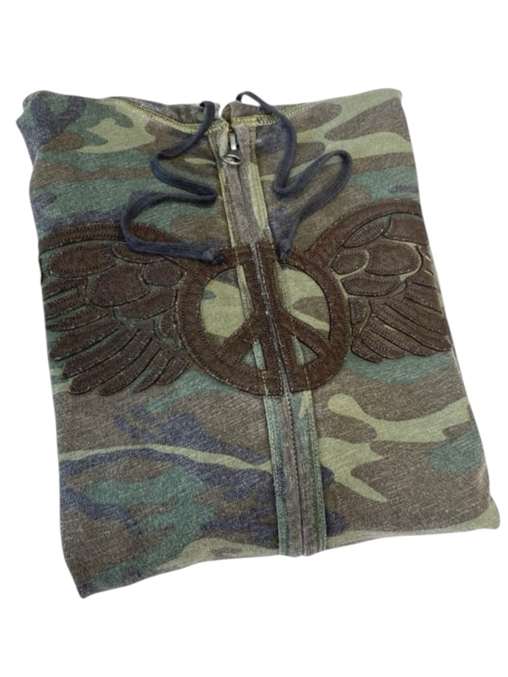 VHTF: new Lucky Brand シ Embroidered Winged Peace Sign Zip Hoodie Sweatshirt シ S - Picture 11 of 16